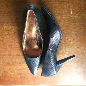 Rampage Brown Matte Finish Snake Skin Effect Heels